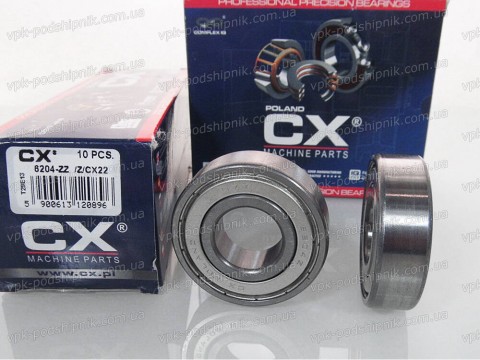 Фото1 Deep groove ball bearing CX 6204 ZZ
