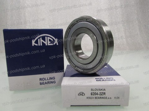 Фото1 Deep groove ball bearing KINEX 6204-2ZR 20x47x14
