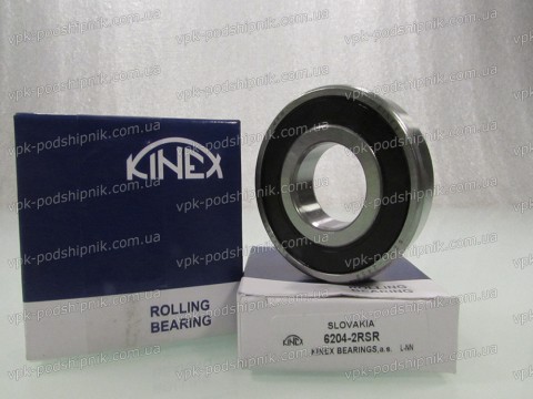 Фото1 Deep groove ball bearing KINEX 6204-2RSR 20x47x14