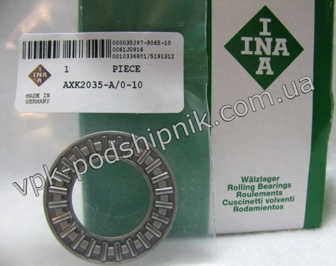 Фото1 Thrust needle roller bearing INA AXK 2035 20x35x2