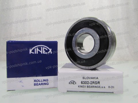 Фото1 Deep groove ball bearing KINEX 6302-2RSR 15x42x13