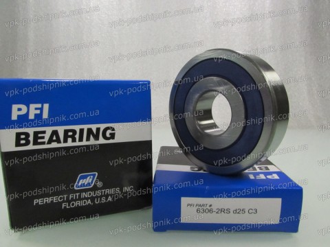 Фото1 Automotive ball bearing PFI 25x72x19 6306-2RS d25 C3