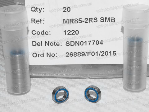 Фото1 Шариковый радиальный MR85 2RS размеры 5*8*2,5 закрытый резиновыми уплотнениями