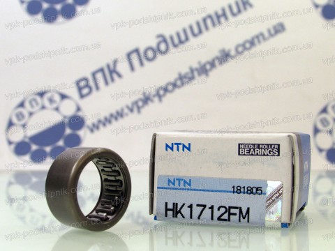 Фото1 Голчастий HK 1712 FM NTN голчастий зі штампованим зовнішнім кільцем, з відкритим торцем