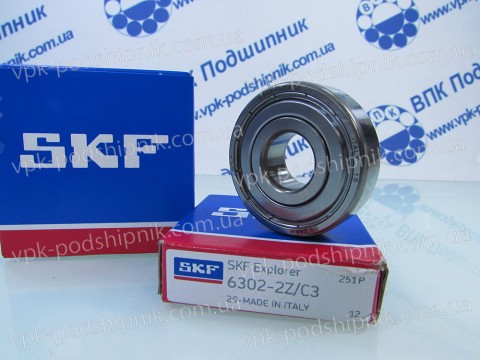 Фото1 Deep groove ball bearing SKF 6302-2Z/С3