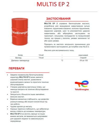 Мастило MULTIS EP 2 400 мл TotalEnergie Мастило MULTIS EP 2 400 мл TotalEnergie