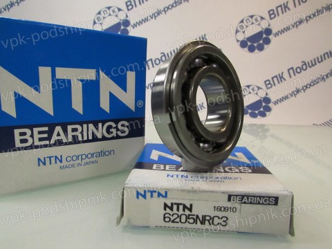 Фото1 Deep groove ball bearing NTN 6205 NR C3 snap ring groove