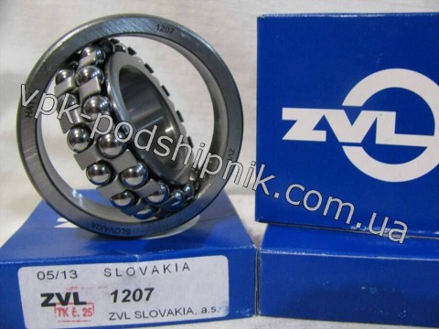 Фото1 Шариковый двухрядный сферический 1207 ZVL Словакия