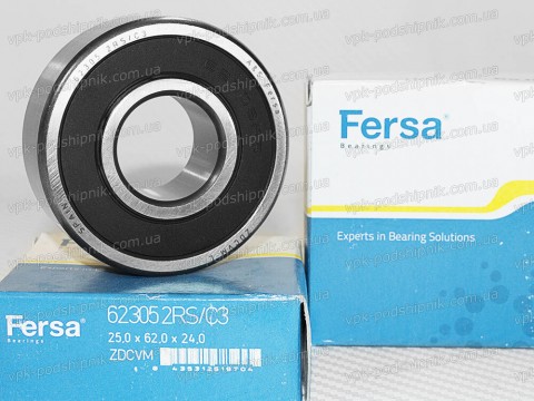 Фото1 Deep groove ball bearing FERSA 62305 2RS/C3